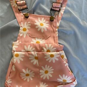 Pink Floral Kids Overalls